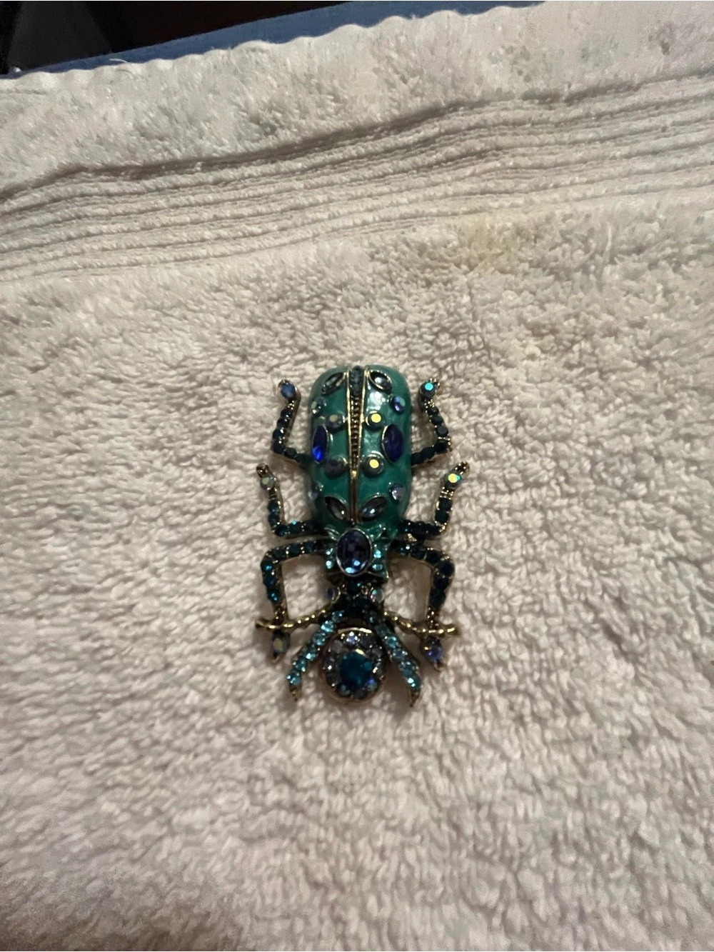 Beetle Brooch Green & Blue Like New